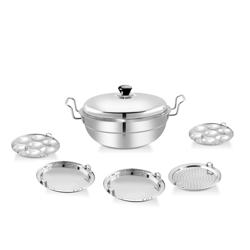 Softel Stainless Steel Multi Kadai | 6-Pieces | Silver | 2 Litre  on www.rasoishop.com