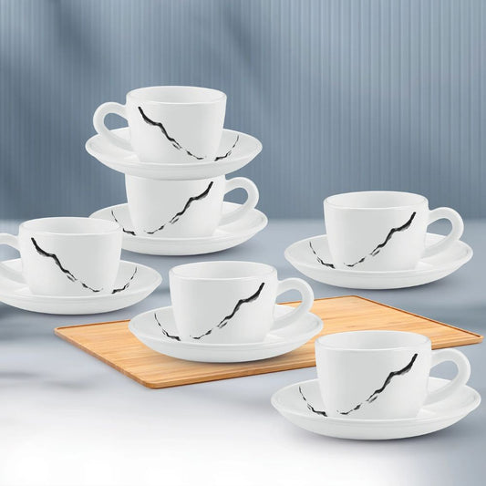 Treo Ophelia Collection Stria Opalware 13 CL Cup Saucer Set - 1