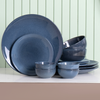 JCPL Reactive Denim Blue Porcelain Dinner Set | Set of 14 Pcs
